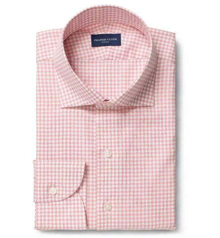 Non-Iron Supima Red End-on-End Gingham Custom Made Shirt by Proper Cloth
