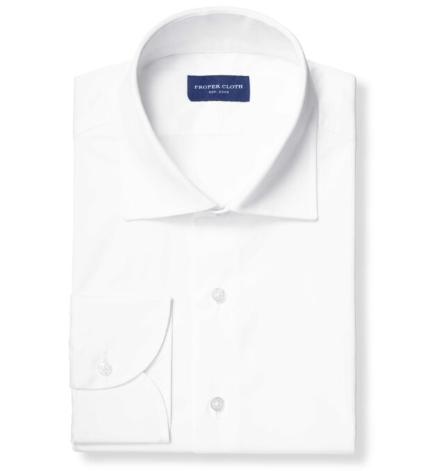 White 170s Twill Shirt by Proper Cloth