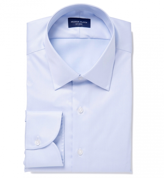 Thomas Mason Non-Iron Light Blue Twill Custom Dress Shirt by Proper Cloth