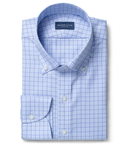 Mayfair Wrinkle-Resistant Lilac and Light Blue Multi Check by Proper Cloth