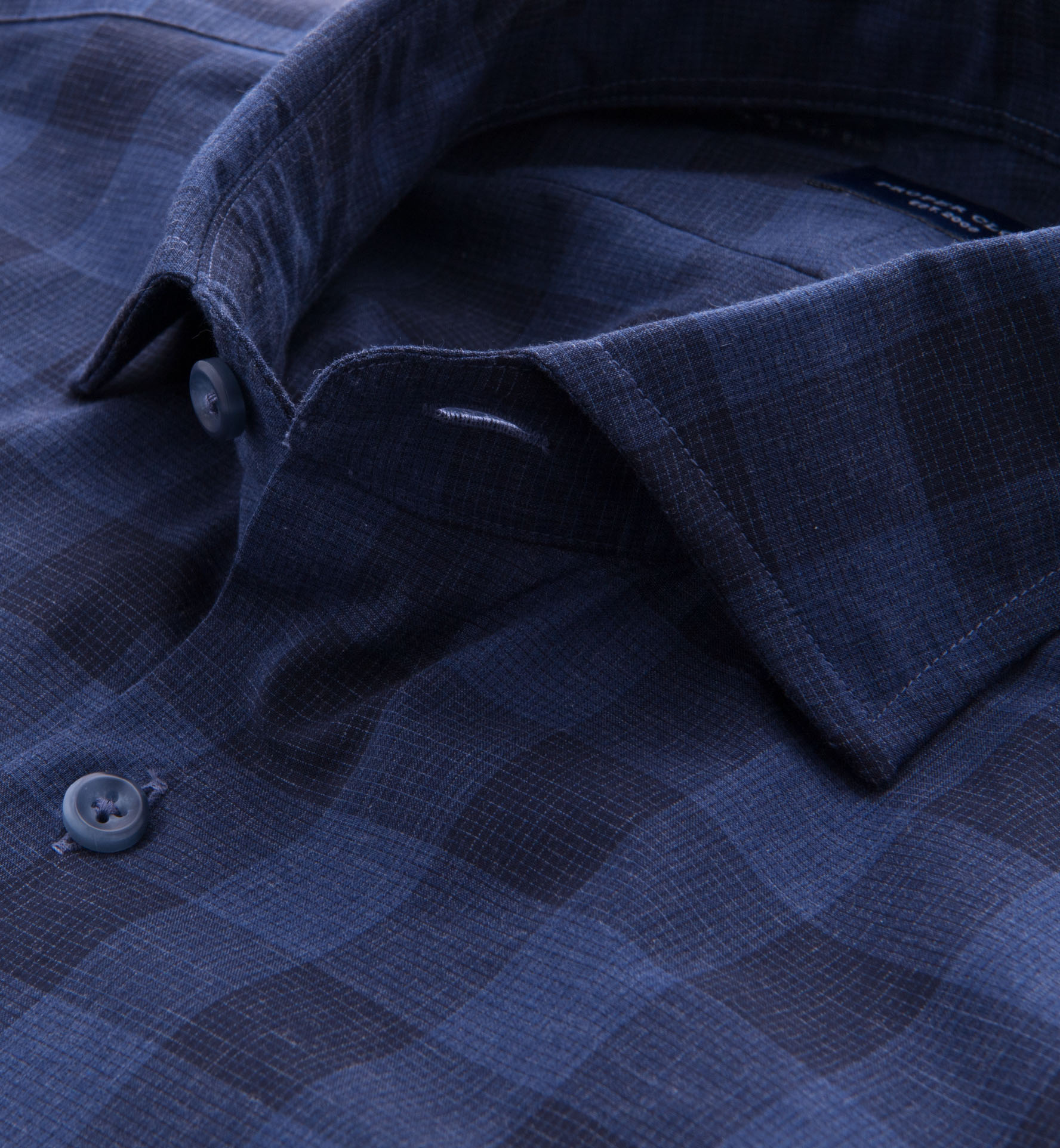 Monterey Navy Shadow Plaid Tailor Made Shirt by Proper Cloth