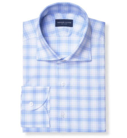 Thumb Photo of Portuguese 120s Light Blue Multi Check