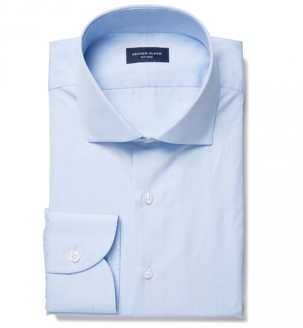 Stanton 120s Sky Blue End-on-End Fitted Dress Shirt Shirt by Proper Cloth