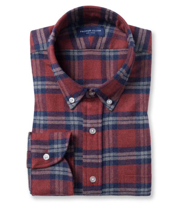 Teton Scarlet and Navy Plaid Flannel
