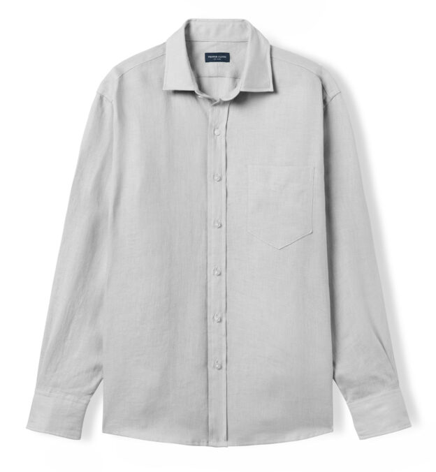 Baird McNutt Grey Irish Linen Shirt by Proper Cloth