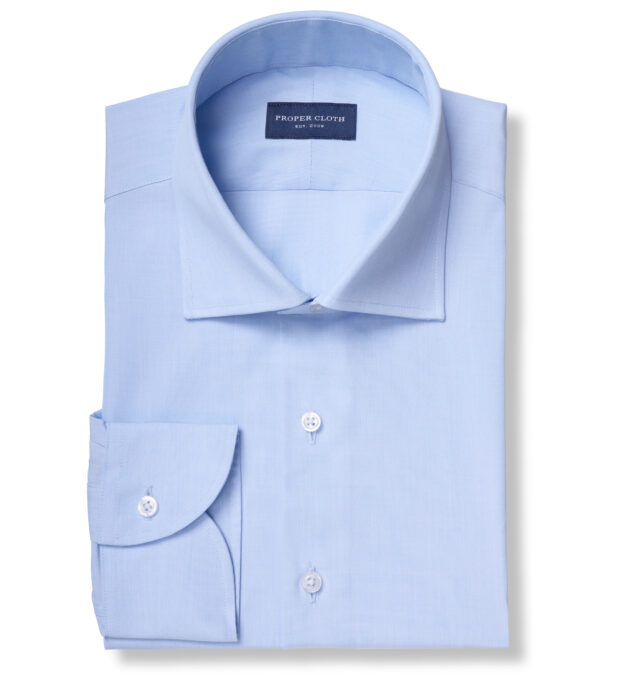 Solid Light Blue End on End Classic Custom Shirt 100c 100/2*100/2 Sai025a