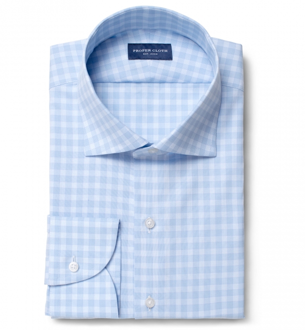 Beekman 120s Light Blue Multi Grid Tailor Made Shirt Shirt by Proper Cloth
