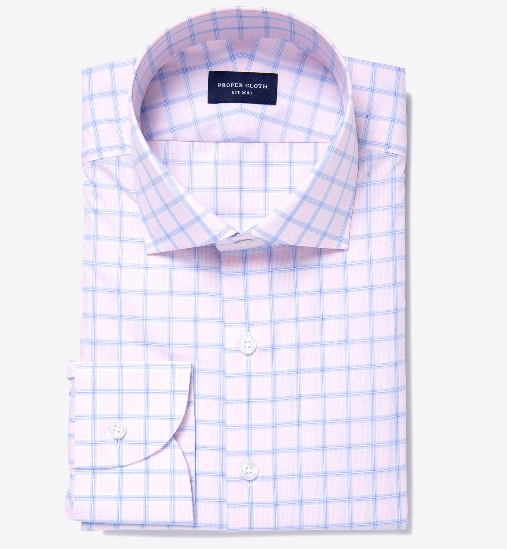 pink blue check shirt