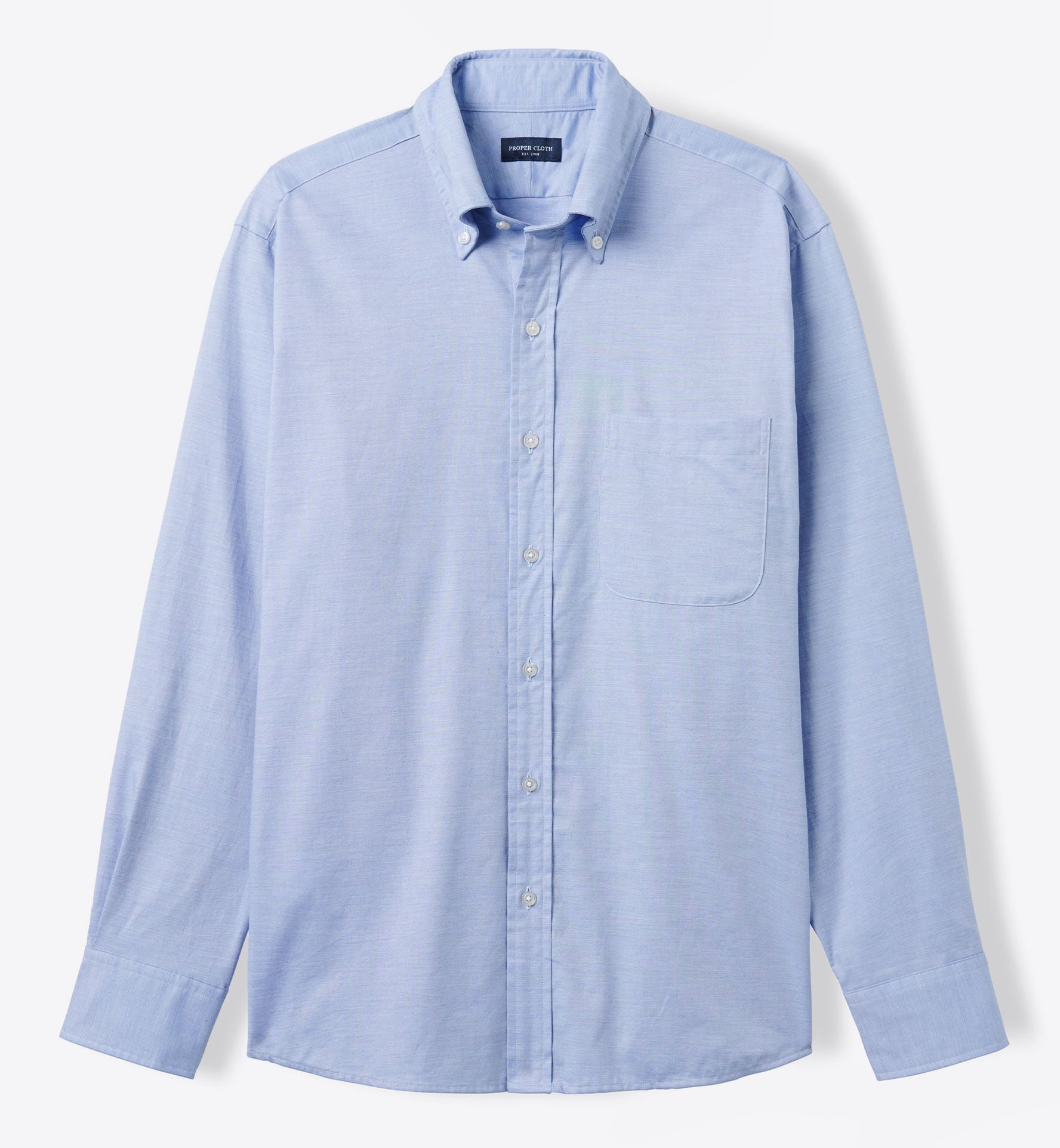 Light Blue Melange Lightweight Oxford Shirt by Proper Cloth