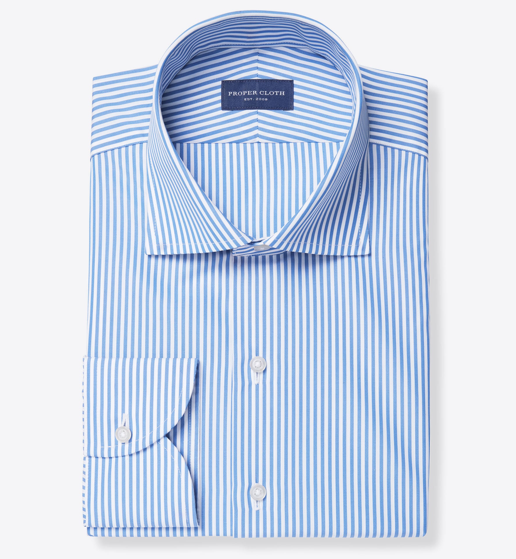 Stanton 120s Royal Blue Bengal Stripe Shirt