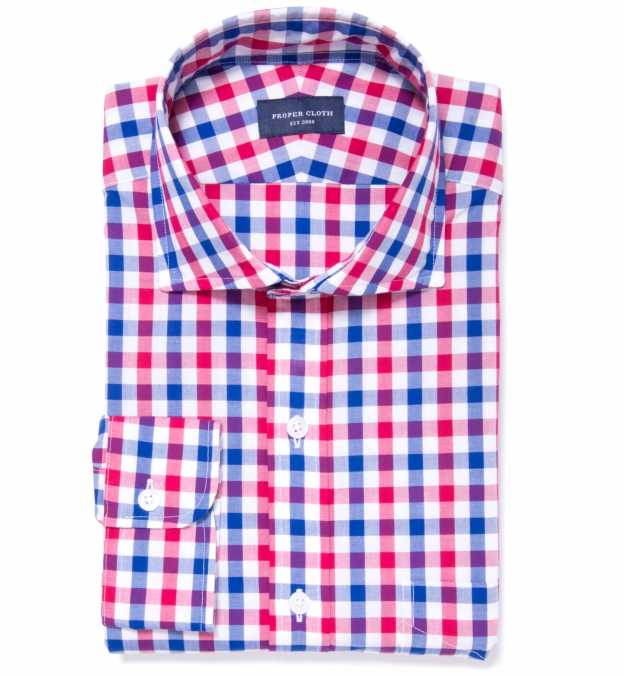 red blue gingham shirt