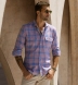 Mesa Blue and Rose Cotton Linen Large Plaid Shirt Thumbnail 2
