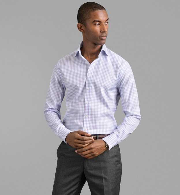 Mayfair Wrinkle-Resistant Lilac and Blue Check