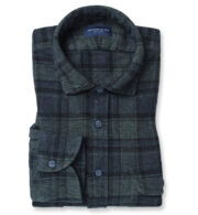 Shop Japanese Navy and Pine Low Twist Plaid