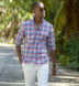 Mesa Light Blue and Rose Cotton Linen Vintage Plaid Shirt Thumbnail 5