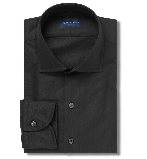 Black Oxford Cloth Fitted Dress Shirt Shirt by Proper Cloth