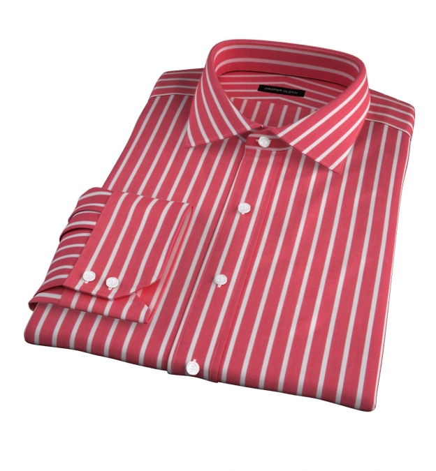 Canclini Red Wide Stripe Custom Made Shirt Shirt by Proper Cloth