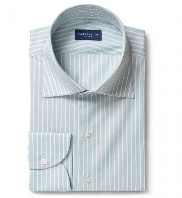 Varese Green Reverse Stripe Custom Made Shirt Shirt by Proper Cloth