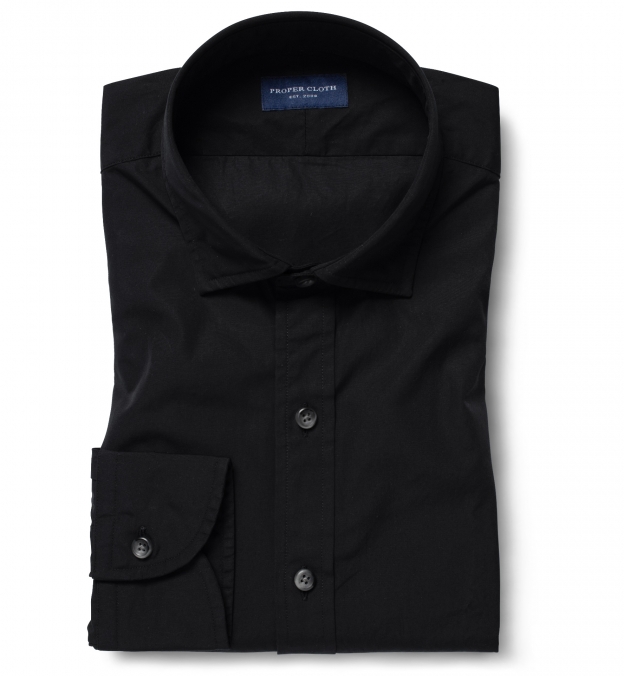 Albiate Washed Black Poplin Custom Dress Shirt by Proper Cloth
