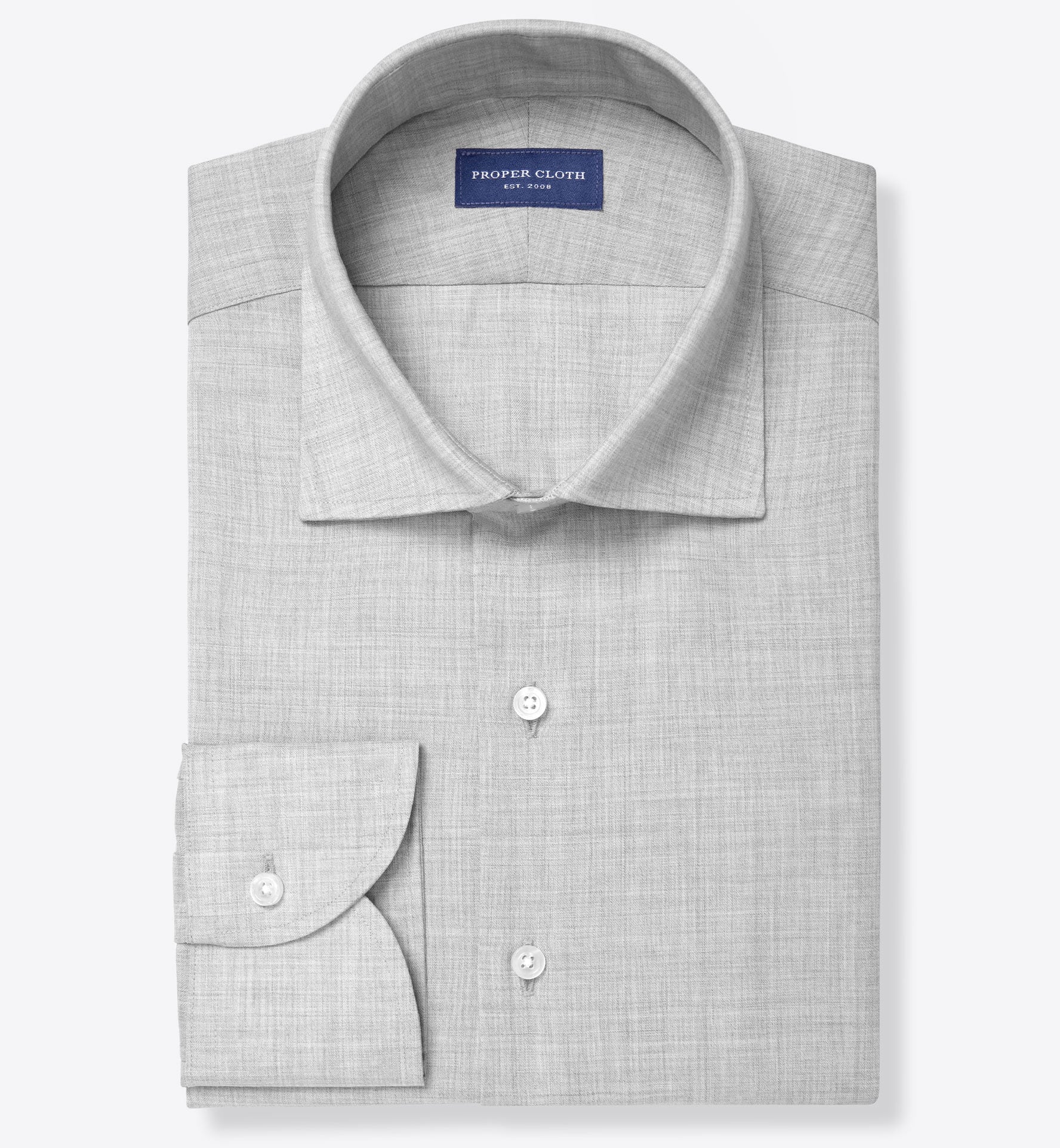 Proper Cloth Reda Grey Wool and Lyocell Jersey Custom Dress Shirt