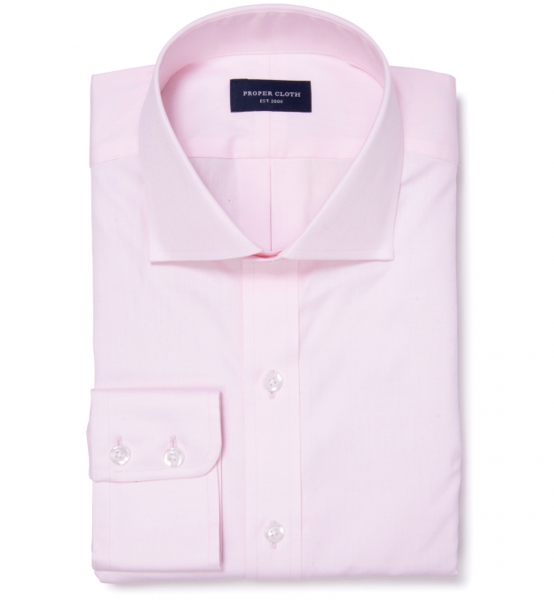 Mercer Pink Pinpoint Fitted Shirt Shirt by Proper Cloth