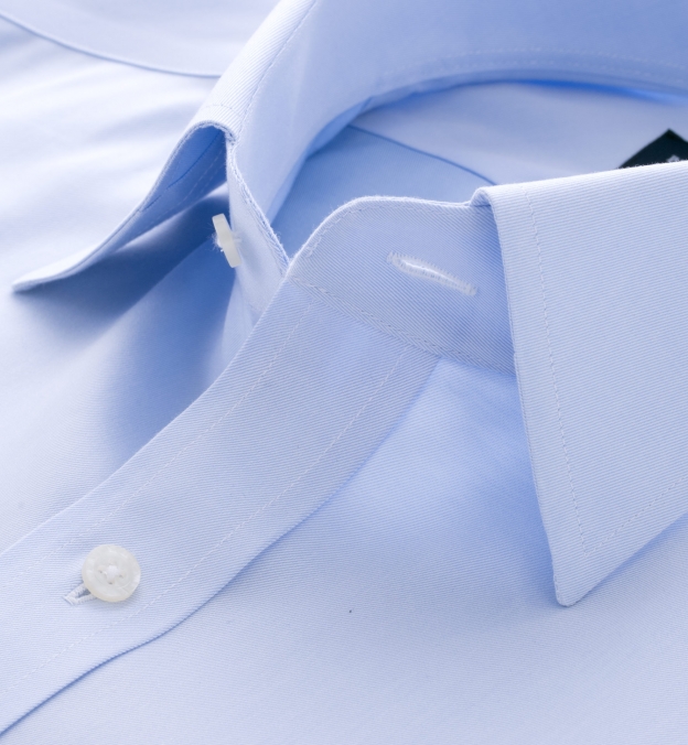 Non-Iron Supima Light Blue Twill Fitted Dress Shirt by Proper Cloth
