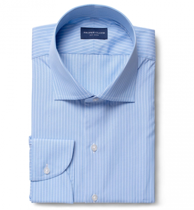 Stanton 120s Light Blue Reverse Stripe Tailor Made Shirt Shirt by ...