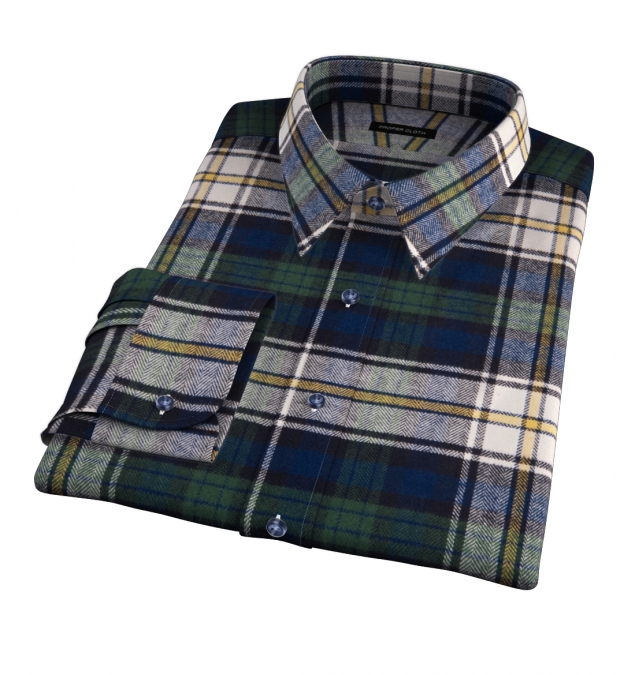 Green and Blue Plaid Country Flannel Custom Dress Shirt Shirt by Proper ...