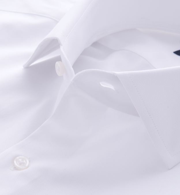 Thomas Mason White 3-Ply Regal Twill Fitted Dress Shirt by Proper Cloth
