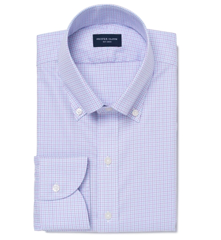 Suggested Item: Non-Iron Lavender and Blue Multi Gingham Office Button Down