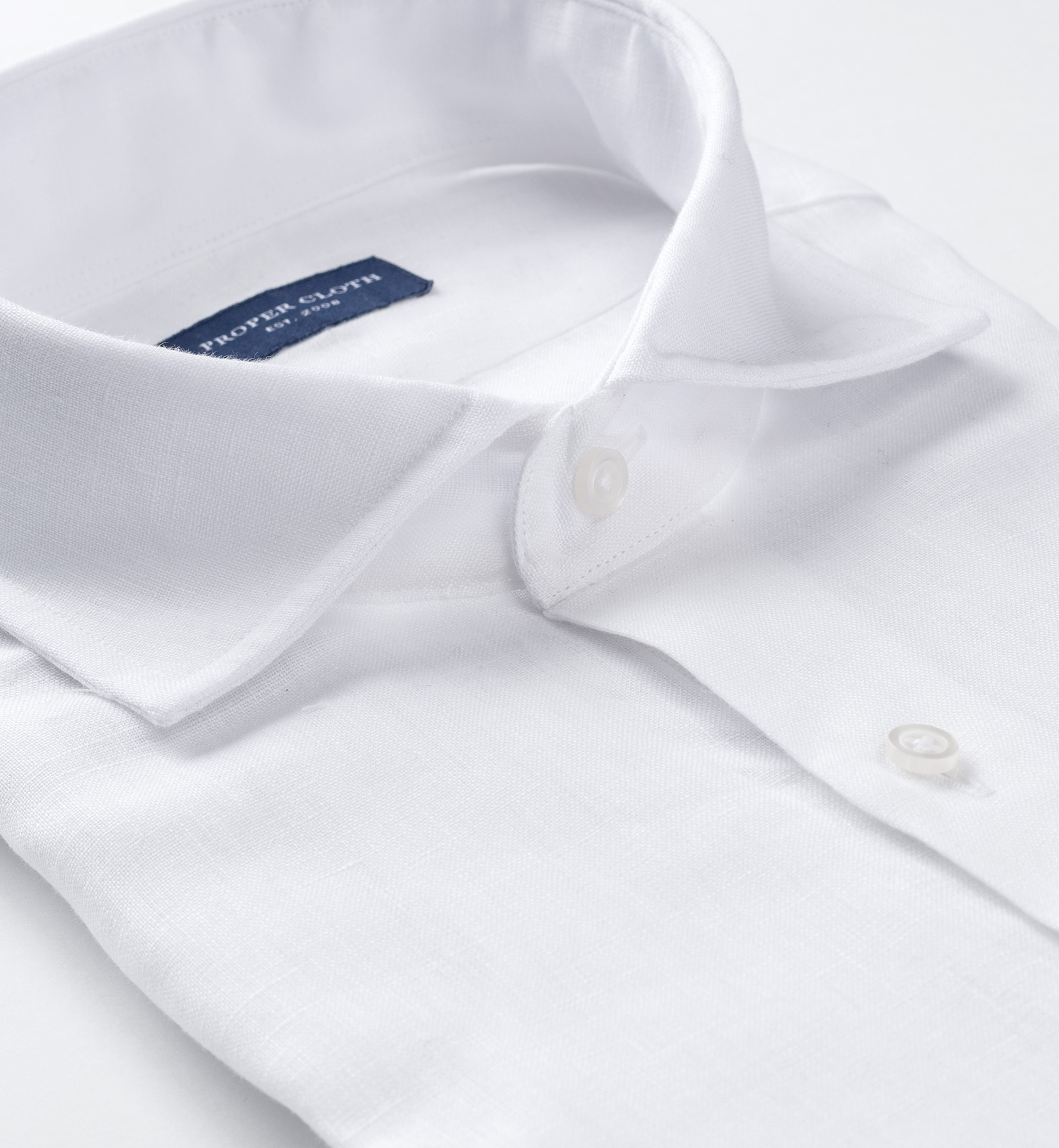 Redondo White Linen Custom Dress Shirt by Proper Cloth