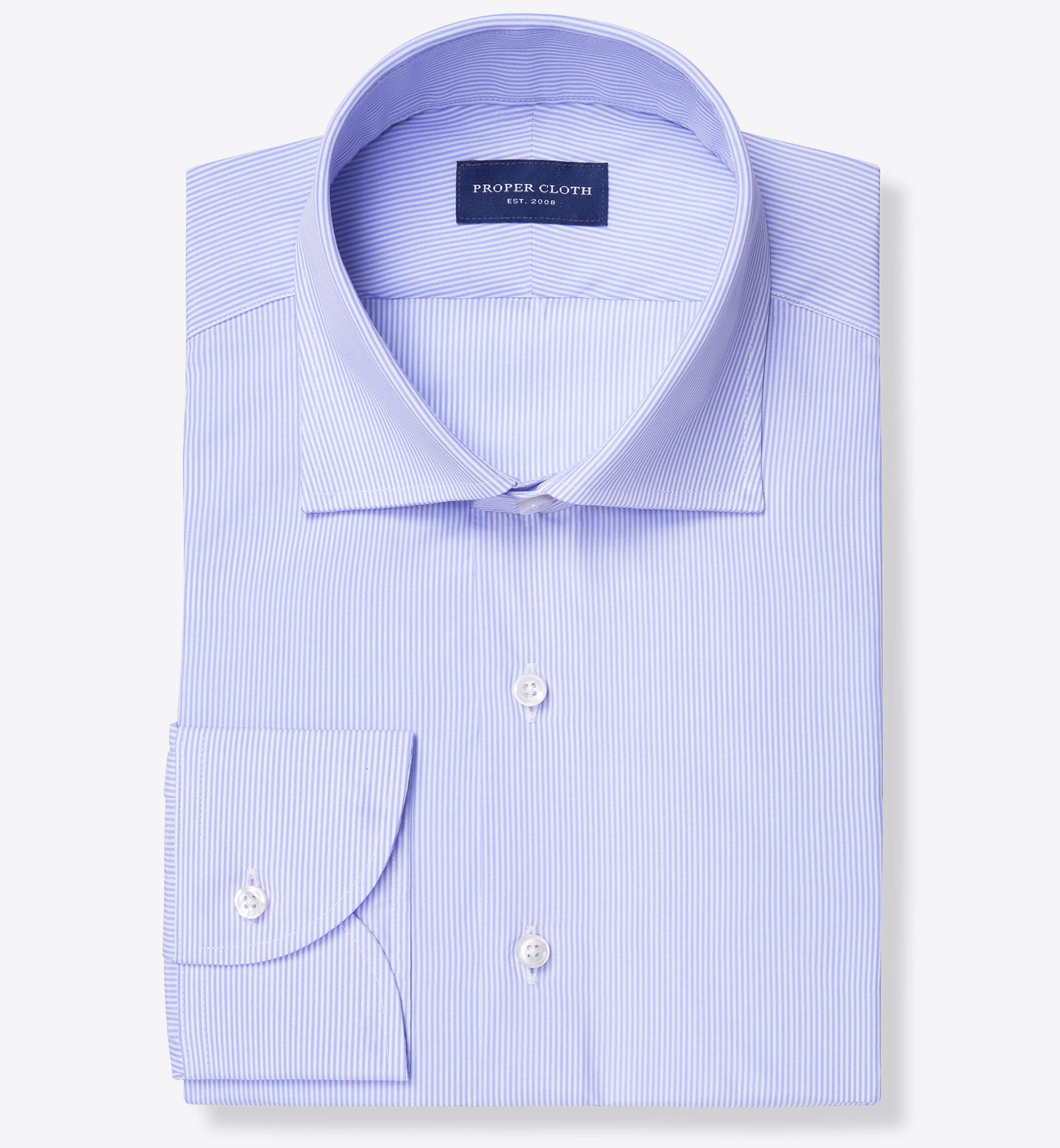 Thomas Mason Goldline Blue Pencil Stripe Shirt by Proper Cloth