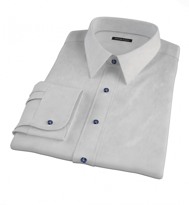 Bowery Light Grey Wrinkle-Resistant Pinpoint Shirts by Proper Cloth