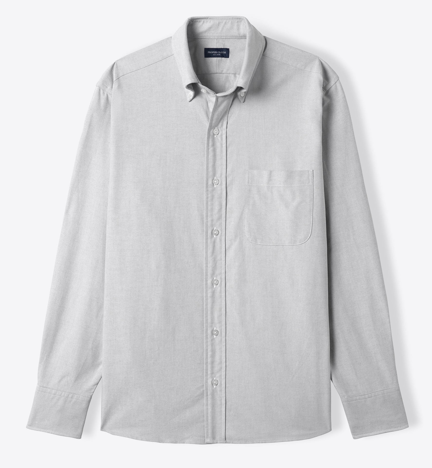 ★COOR★ Garment Washed Button Down Oxford Shirt Light Grey The Modern-fit Oxford Pale Grey Casual Shirt | Cotton Shirts