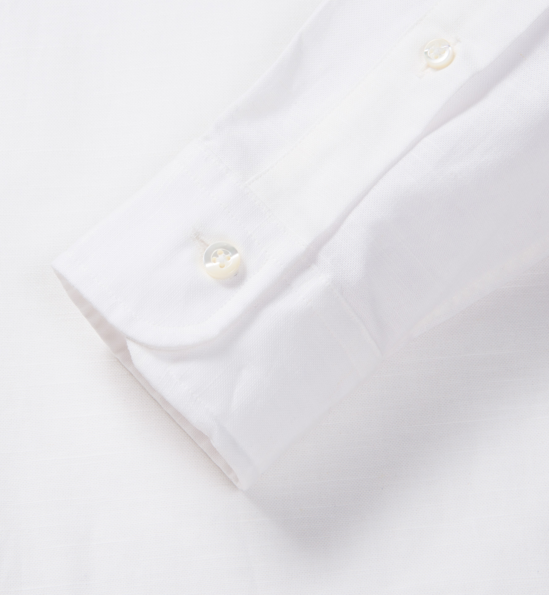 Natural White Cotton Linen Fitted Shirt by Proper Cloth