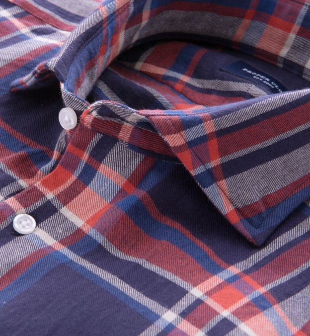 Japanese Vintage Navy and Red Plaid Tailor Made Shirt by Proper Cloth