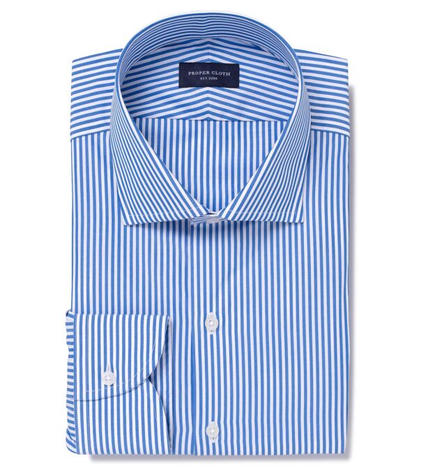 140s Blue Wrinkle-Resistant Bengal Stripe Custom Dress Shirt Shirt by ...