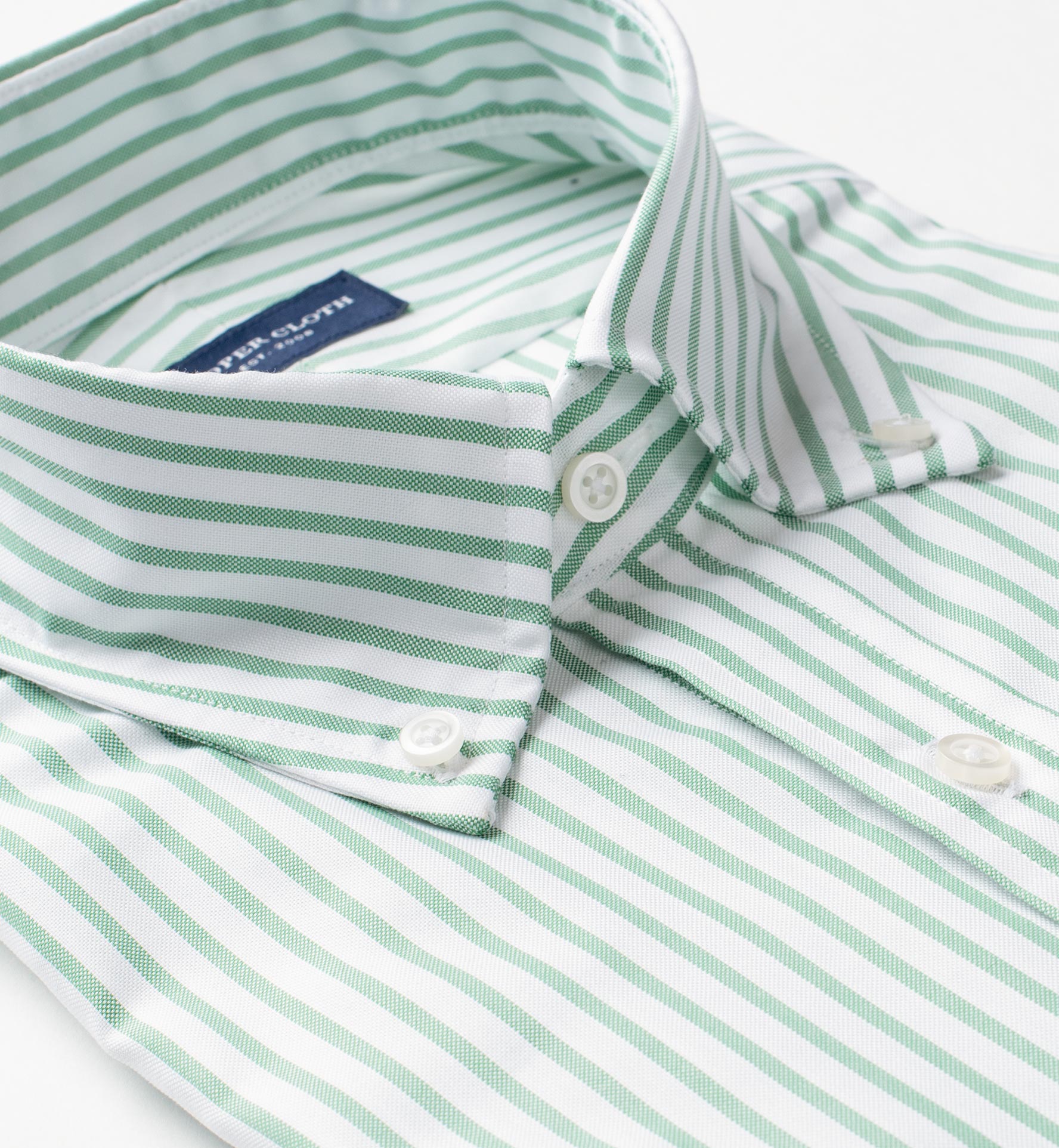 Green Striped Summer Oxford Custom Made Shirt by Proper Cloth