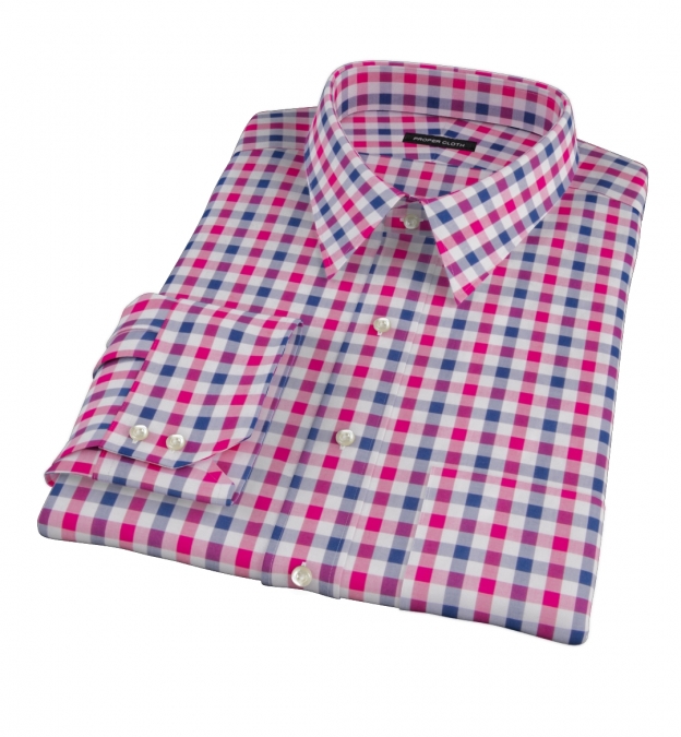 Red and Navy Large Gingham Shirts by Proper Cloth