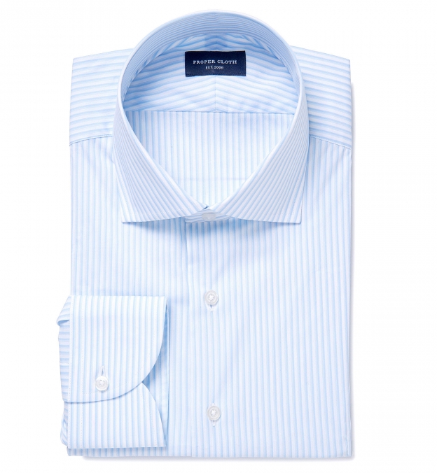 Canclini Stretch Light Blue Shadow Stripe Custom Dress Shirt Shirt by ...