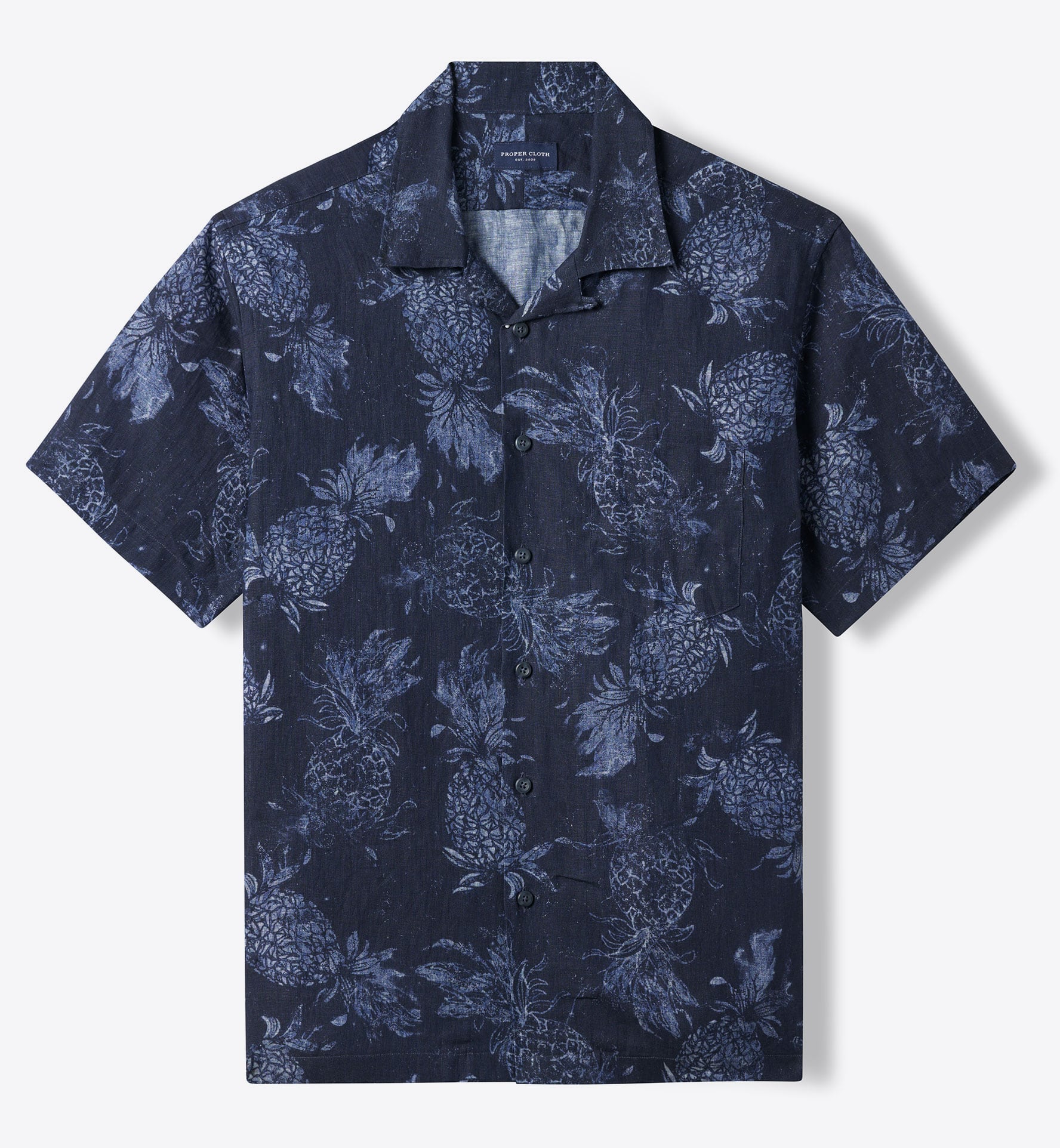 Short Sleeve Shirt with Pineapple Print in Navy – Report Collection