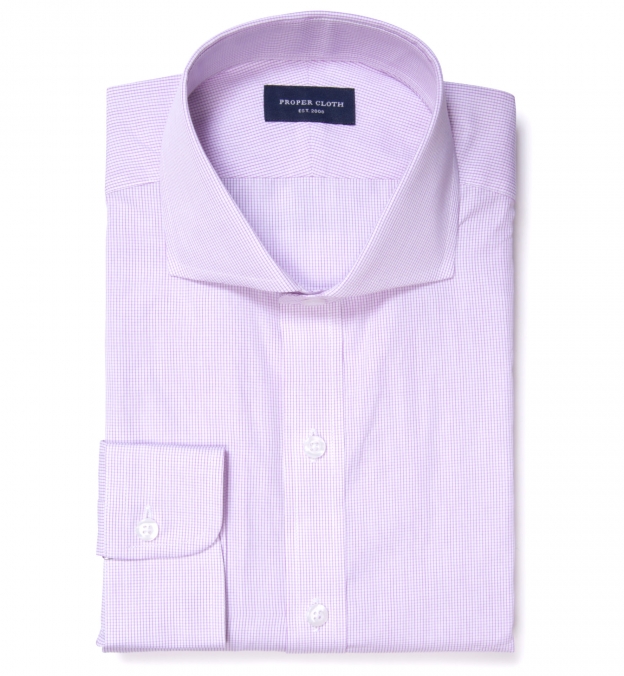 Carmine Lavender Mini Grid Shirts by Proper Cloth