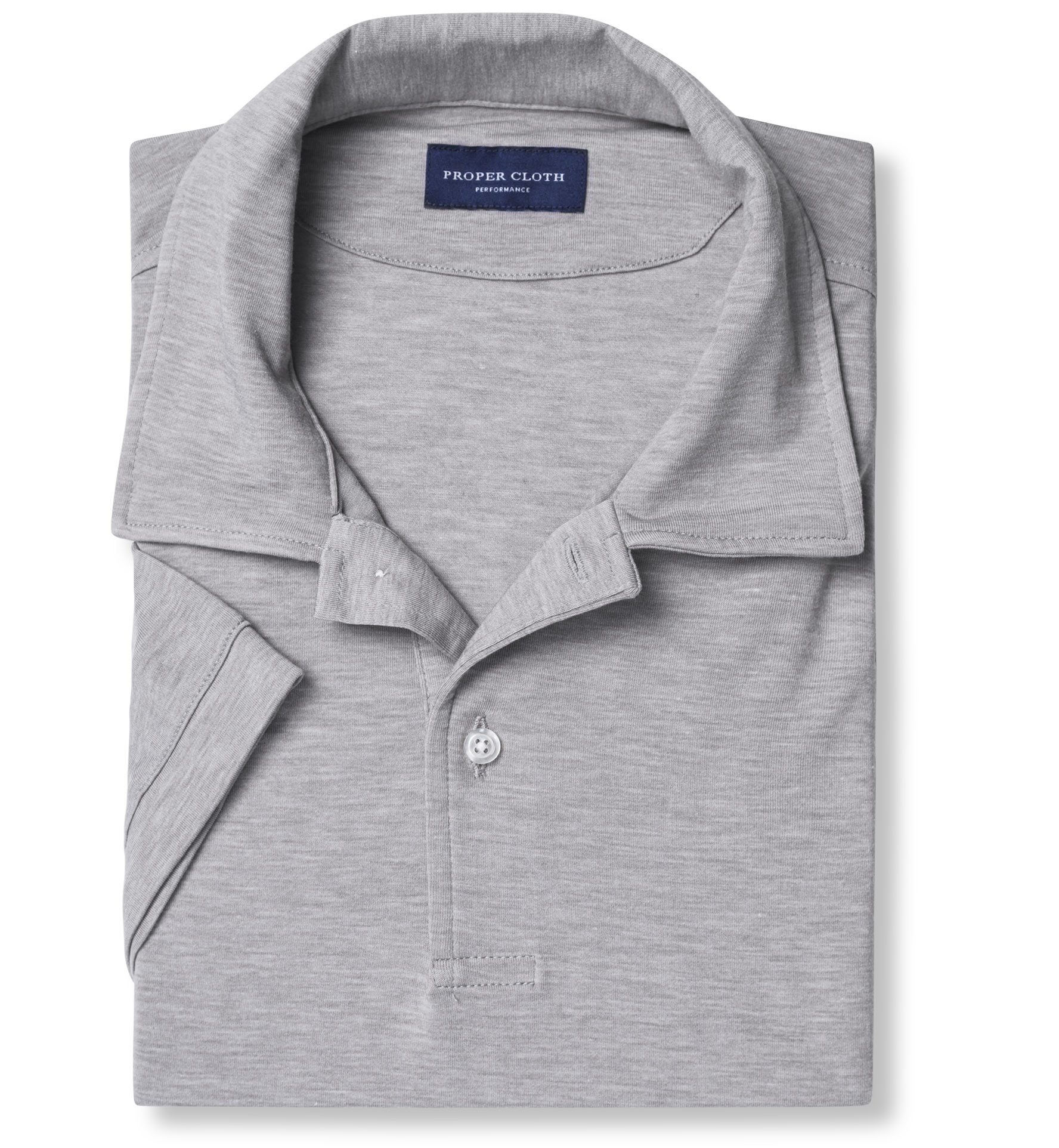 Light Grey Performance Knit Jersey Shirt by Proper Cloth
