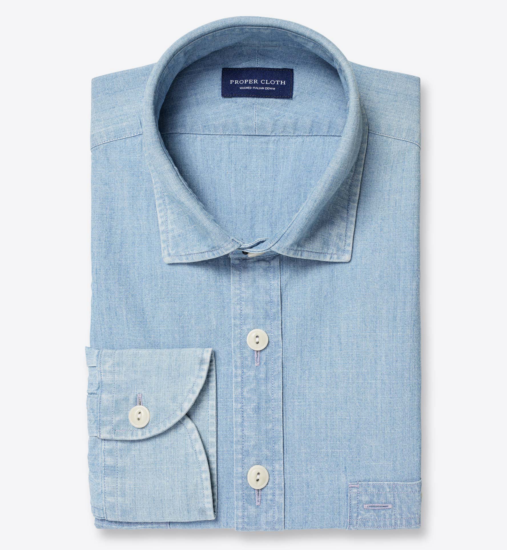 Blue Indigo Chambray Shirt by Proper Cloth