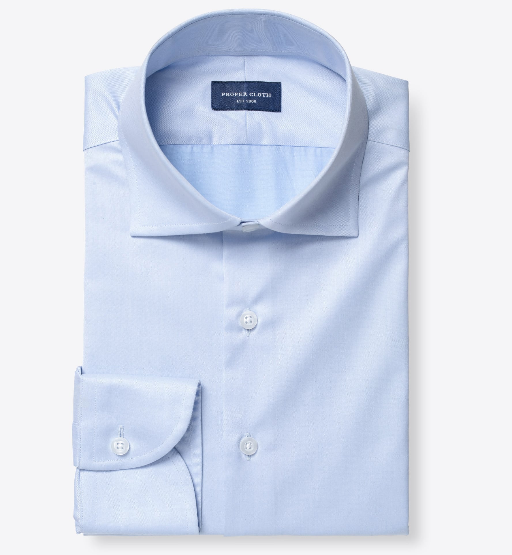 Thomas Mason Goldline WR Light Blue Twill Men's Dress Shirt by Proper Cloth