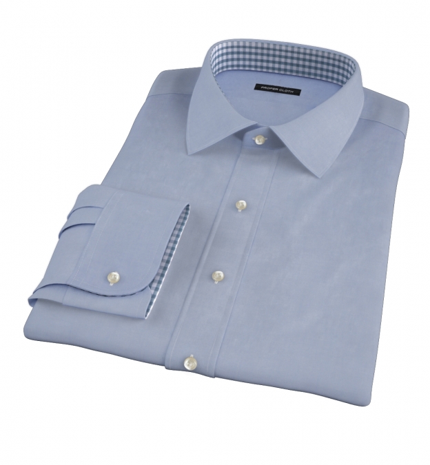 Blue WrinkleResistant Cavalry Twill Shirts by Proper Cloth