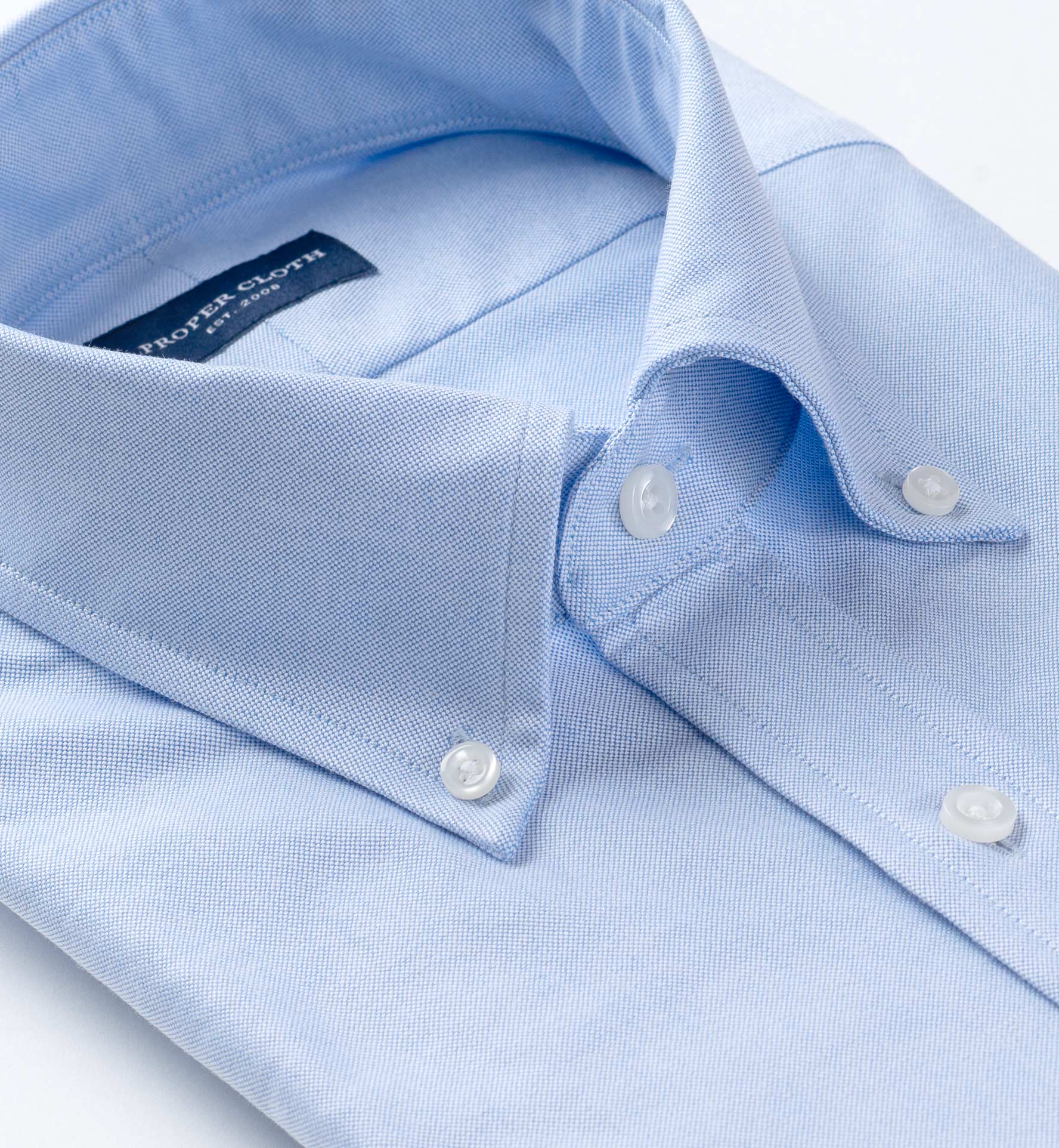 Light Blue Heavy Oxford Fitted Shirt by Proper Cloth