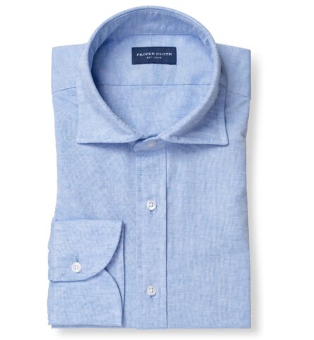 Blue Linen Blend Oxford by Proper Cloth