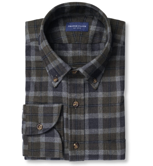 Canclini Pine and Charcoal Plaid Beacon Flannel