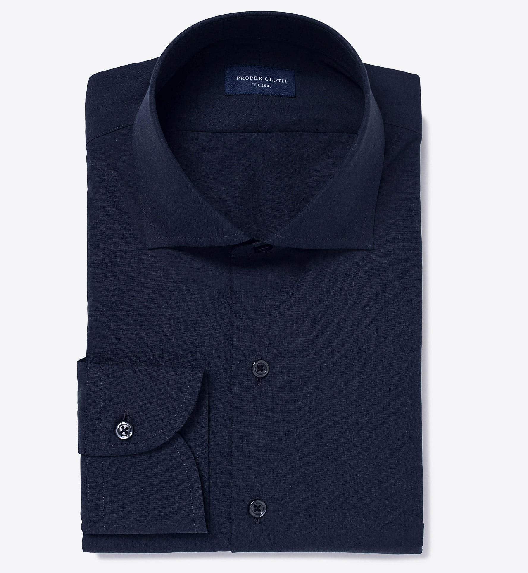 Mercer Navy Broadcloth Men's Dress Shirt by Proper Cloth